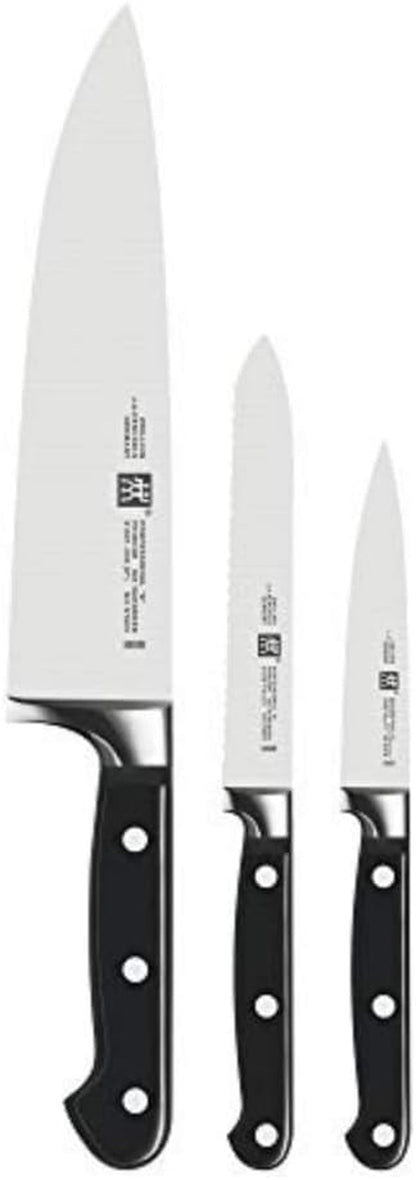 Professional S 3-Piece Razor-Sharp German Starter Knife Set, Made in Company-Owned German Factory with Special Formula Steel Perfected for Almost 300 Years, Dishwasher Safe1