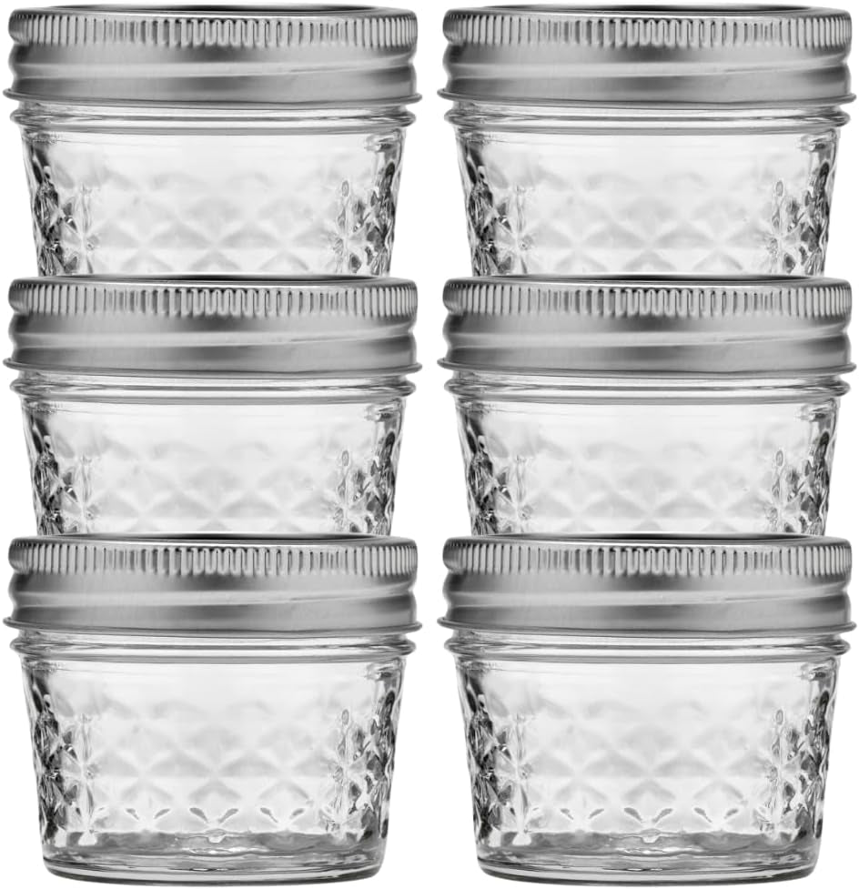 wide-mouth-quilted-crystal-jelly-jars-with-lids-and-bands-used-for-canning-pickling-juice-jam-jelly-quarter-pint-size-4-ounce-pack-of-6