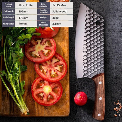 Meat Cleaver, 7 Inch Slicing Knives High Carbon Steel Chef Knife Kitchen Meat Fish Vegetables Cutter Butcher Cleaver Knives(B Knife)2