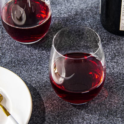 Stemless Wine Glasses Set of 12, 15 Ounce Smooth Rim Standard Wine Glass Tumbler for Red, White Wine, Dishwasher Safe7