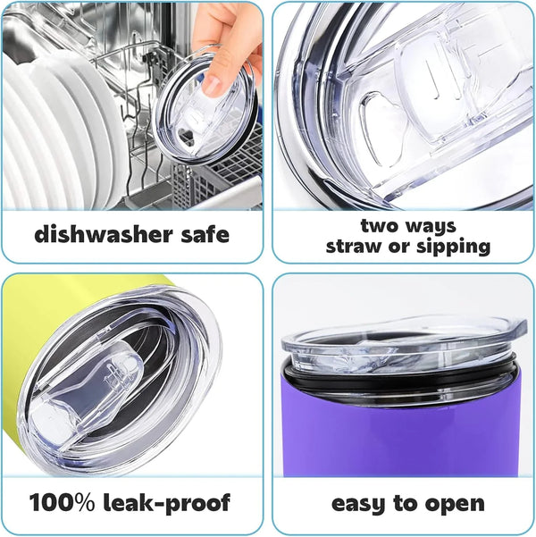 2 Pack 20Oz Skinny Tumbler Replacement Lids,Spill Proof Covers | Splash Resistant Sliding Covers with Seal Ring,For 20Oz Strainght Skinny Tumbler,Straw Friendly, BPA Free,Leak-Proof4