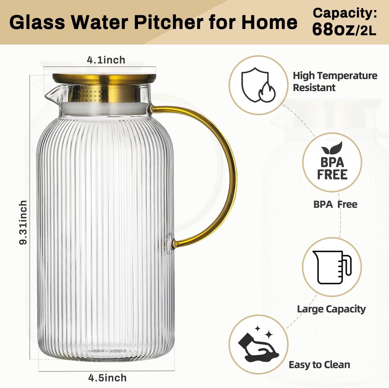 2-pack-glass-pitcher-with-lid-68-oz-glass-carafe-with-silicone-base-2l-classic-vertical-stripes-glass-water-jug-with-handle-glass-water-carafe-for-cold-brew-milk-iced-sun-tea-beverage-cold-hot