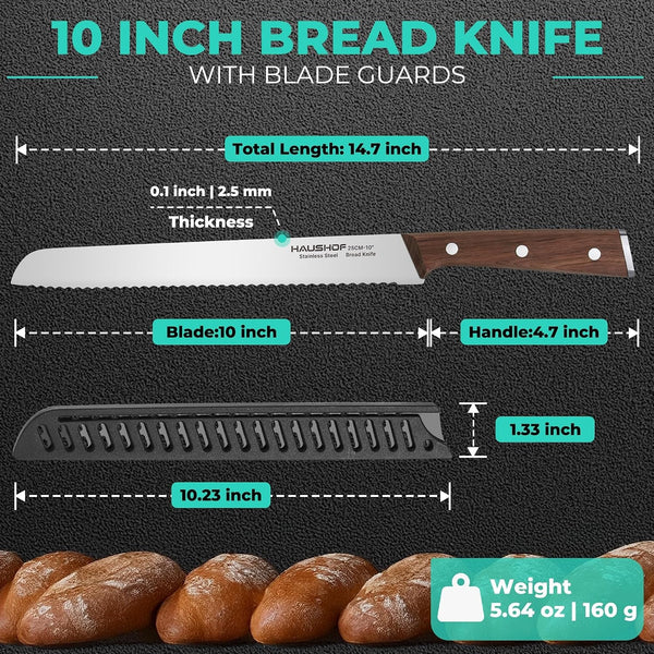 Bread Knife with Sheath, 10-Inch Bread Knife for Homemade Bread4