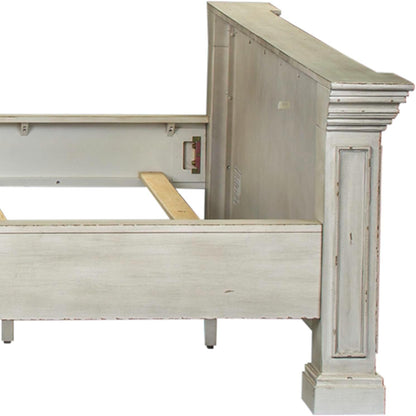 Liberty Furniture Big Valley California King Panel Bed Traditional Bedroom Wood Bed Frame - Distressed Whitestone Birch Wood8