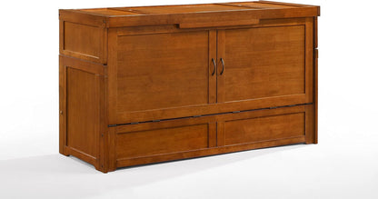 Murphy Cube Cabinet Chest Bed (Queen, Hickory)1