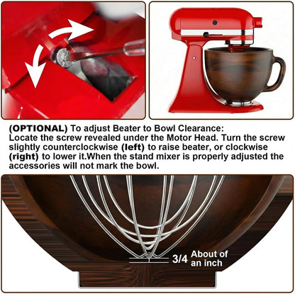 Premium Wood Mixing Bowl for Kitchenaid 4.5-5 Qt Stand Mixers5