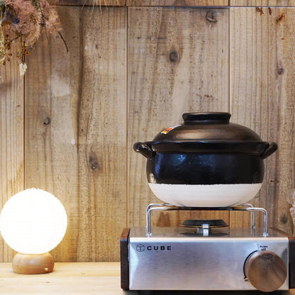 Banko-Yaki Fluffy Rice Pot, Earthenware Rice Cooker with Inner Lid Measuring Cup and Paddle, Traditional Japanese Donabe for Evenly Cooked Rice, Mixed Rice, and Porridge (2-Gou/Serves 2 to 3 People)3