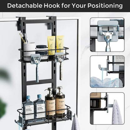 3-Tier over the Door Shower Caddy Hanging,Black5