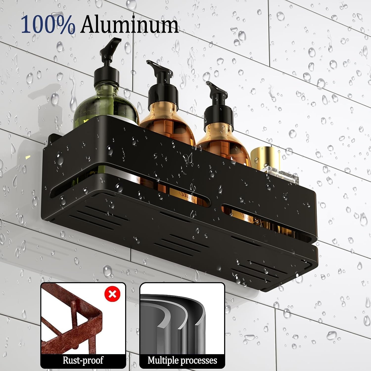 shower-caddy-2-pack-shower-shelf-no-drill-shower-organizerblack