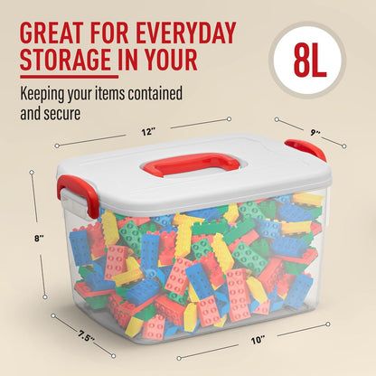 Clear Plastic Storage Bins with Lids and Handle Stackable Storage Bins, 9 Quarts3