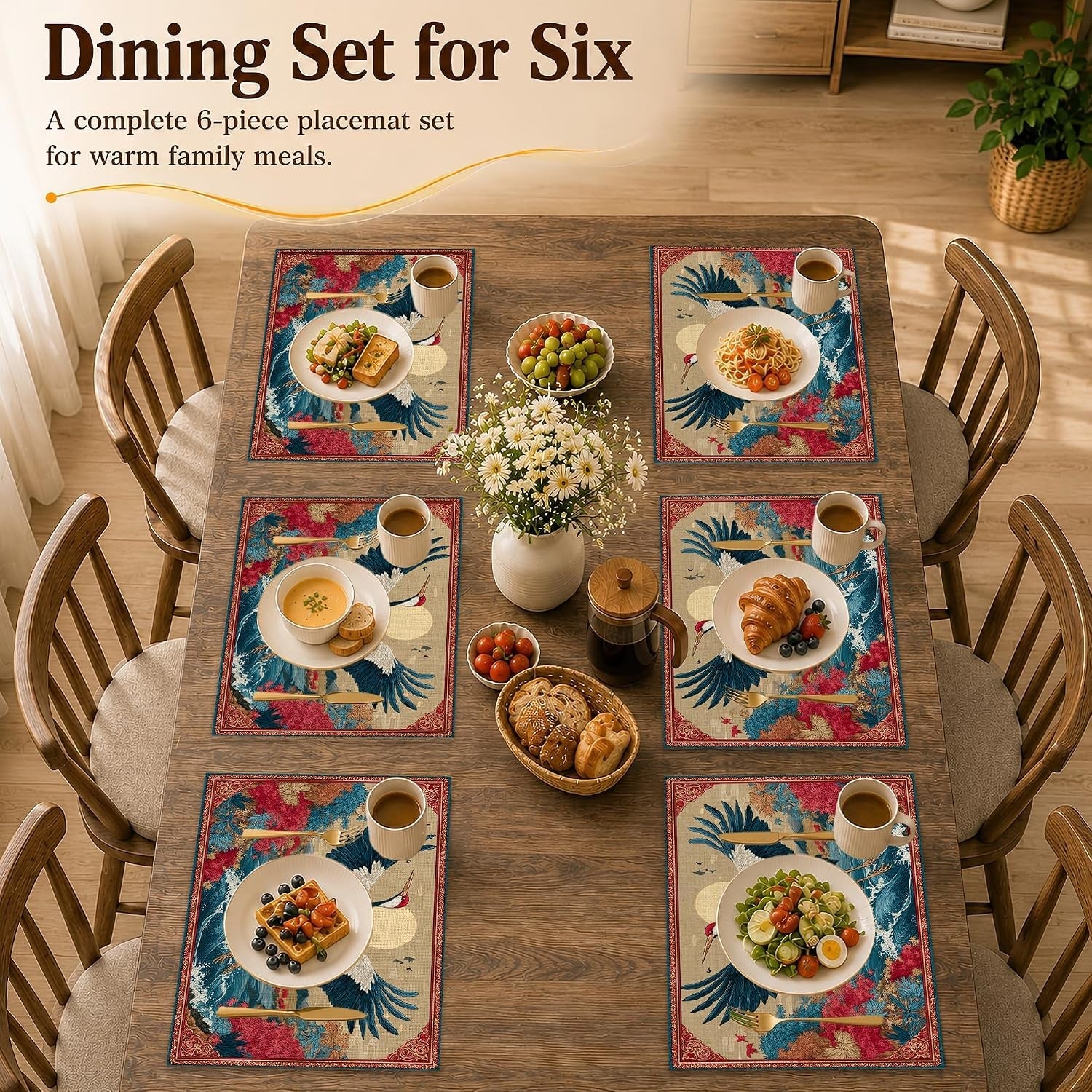 place-mats-set-of-6-japanese-crane-ocean-wave-linen-table-mats-12-x-18-inch-washable-waterproof-stain-resistant-heat-resistant-placemats-for-dining-table-kitchen-dining-room-decor