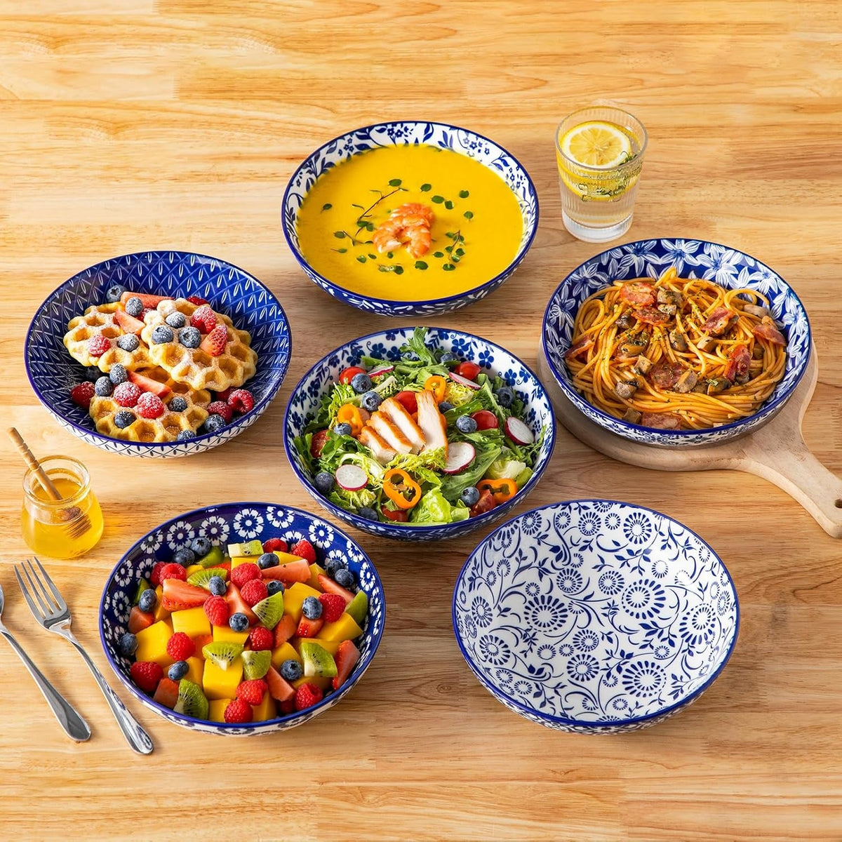 selene-8-5-pasta-bowls-set-of-6-40-oz-porcelain-shallow-salad-bowls-serving-bowls-large-kitchen-bowl-plates-pasta-plates-blue-white-floral-design-microwave-safe