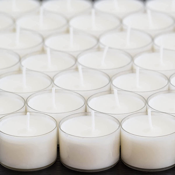 Bulk 96 Pack Unscented Smokeless Long Burning Clear Cup Tea Light Candles with 8 Hour Extended Burn Time, White7