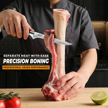 Kitchen Knife Set Professional Chef Knives, 8-Piece Stainless Steel Knife Set with Santoku, Nakiri, Bread, Paring, Boning Knives & Pakkawood Handle7