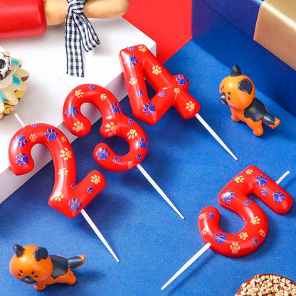 Number 3 Dog Paw Birthday Candle Cake Topper for Party Decor2
