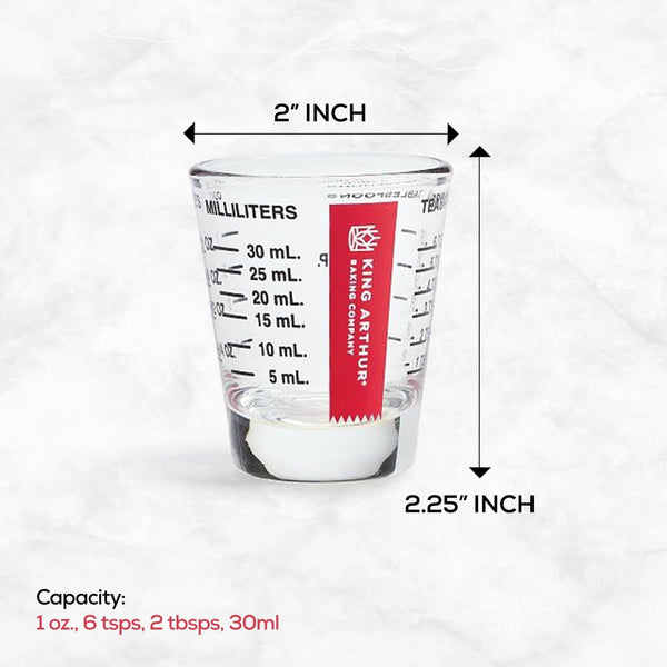 King Arthur Baking Company Mini Measure Multi-Purpose Shot Glass, Heavyweight Glass, Black, Set of 2, for Liquid and Dry Ingredients and Precise Recipe Prep3