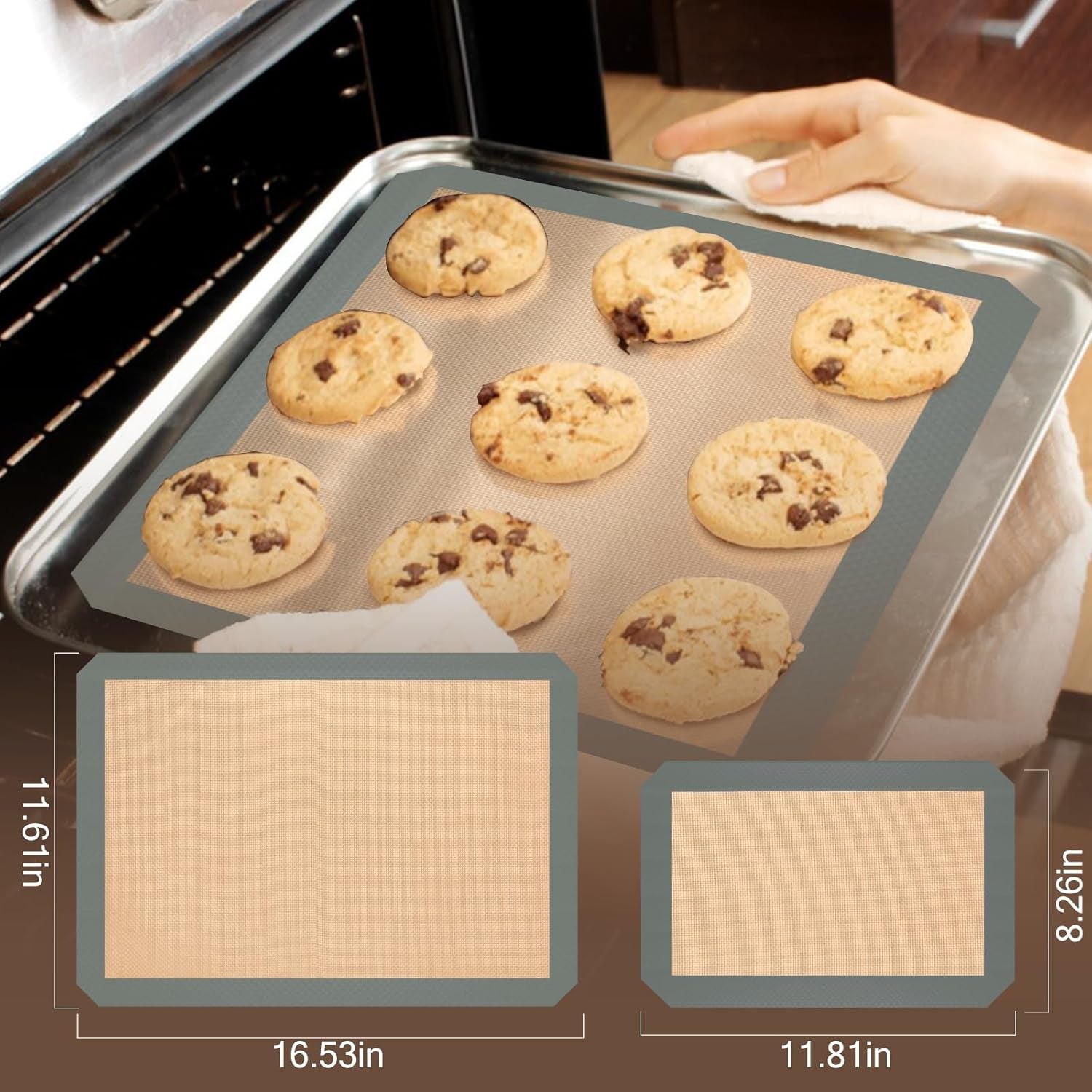 silicone-baking-mat-nonstick-and-reusable-3-pack-easy-cleanup-half-and-quarter-sheet-sizes-for-cookies-bread-pastries-roasted-vegetables-gray