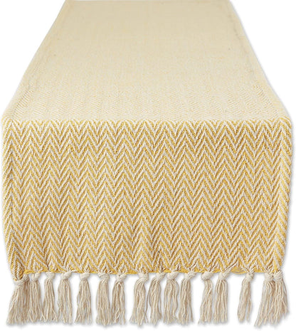 Woven Basic Tabletop Collection, Chevron Table Runner, 15X72, Marigold1