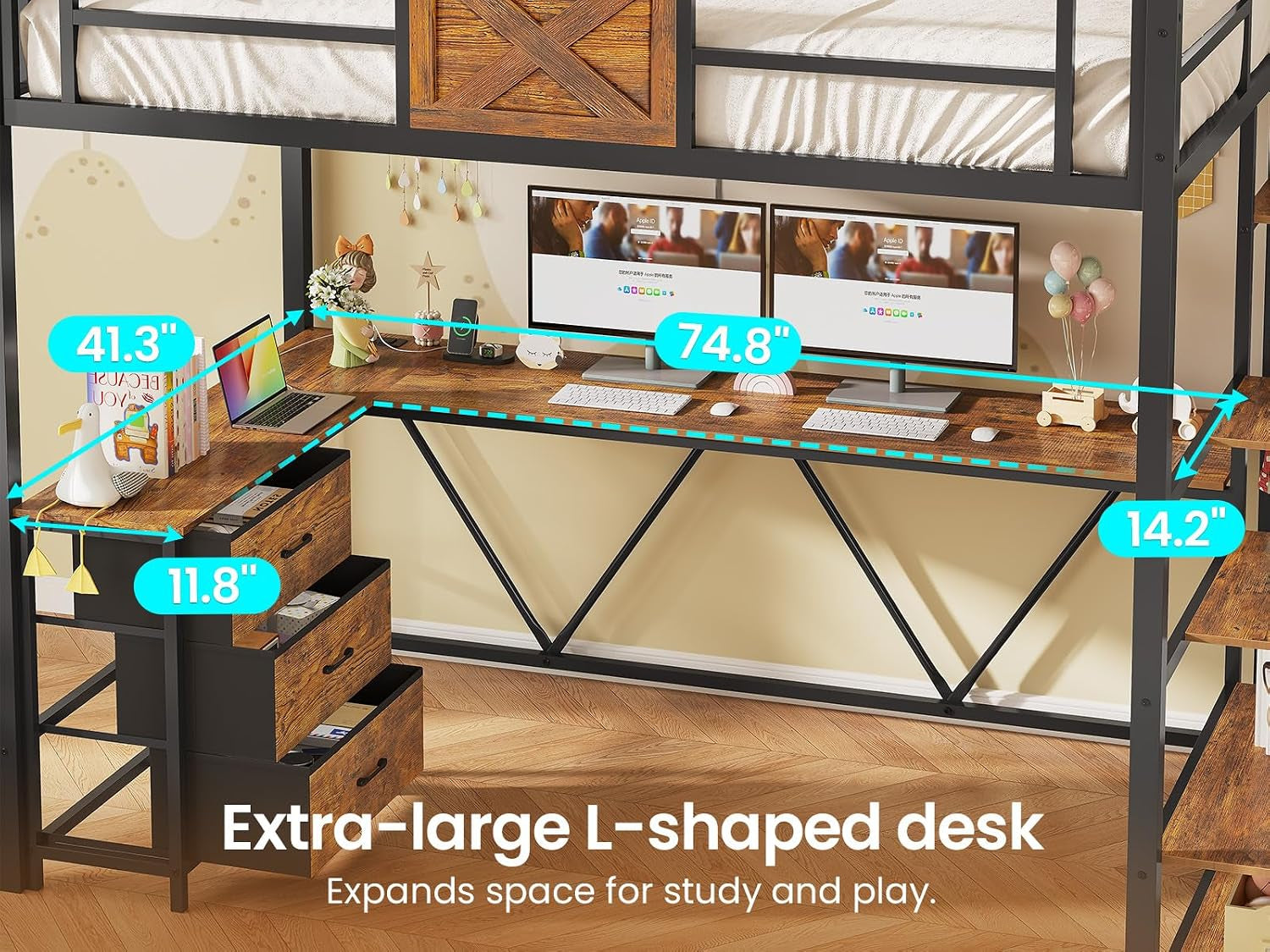 stairway-twin-size-loft-bed-with-l-shaped-desk-and-wardrobe-metal-loft-bed-frame-with-storage-stairs-3-fabric-drawers-led-lights-charging-sation-rustic-brown-twin