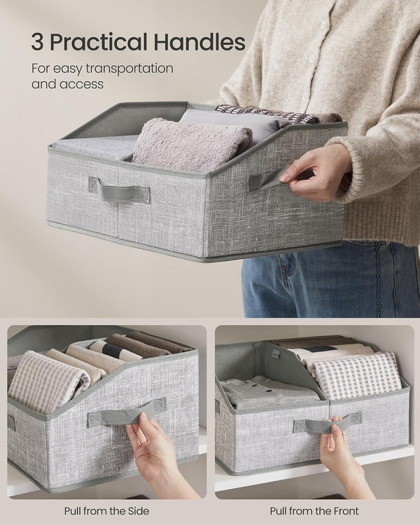 Storage Baskets, Set of 6, Foldable Closet Organizer for Shelves6