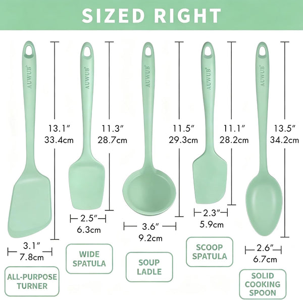 5PCS Silicone Kitchen Utensils Set, Heat Resistant Spatula Set2