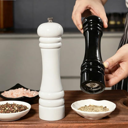 Glossy Pepper Grinder, Adjustable Manual Spice Mill with Ceramic Core for Peppercorns and Sea Salt, Black & White Optional3