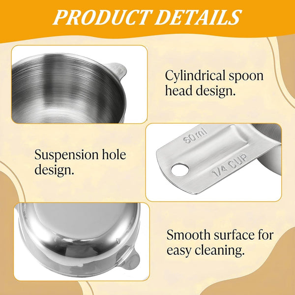 2 Pcs 1/4 Cup Stainless Steel Measuring Cup 60Ml | 2Oz | 60 Cc3