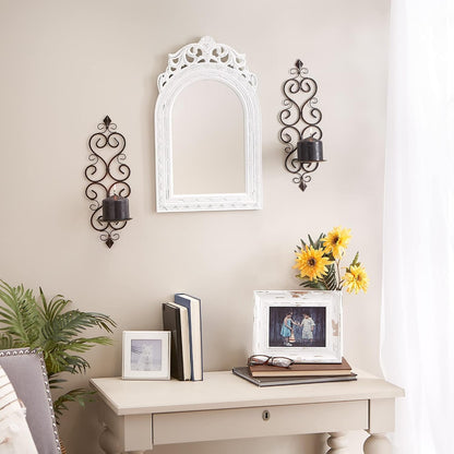 Gothic Cathedral Collection Dual Candle Wall Sconces, 5.5X4.375X15.75, Fleur De Lis, 2 Piece5