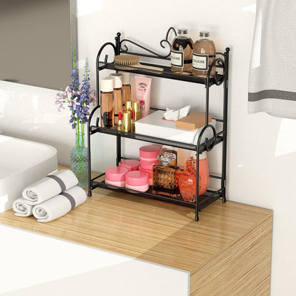 Bathroom Organizer Countertop - 3 Tier Spice Rack Organizer, Counter Organization and Storage for Bathroom, Kitchen, Bedroom, Offices, Foldable2