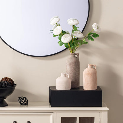 Ceramic Vase Home Table Decor - Flower Vase Set of 3 Living Room Kitchen Decorations Farmhouse Modern Rustic Vases Decorative Centerpiece for Shelf Bedroom Office Bathroom Dining Coffee Desk5