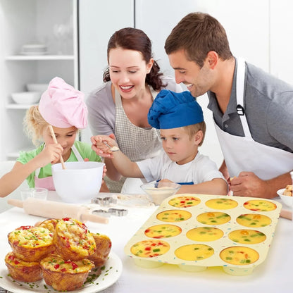 Silicone Egg Bite Molds, 2Pack 12-Cavity Muffin Pan for Baking, Tarts, Nonstick Cupcake Pan8