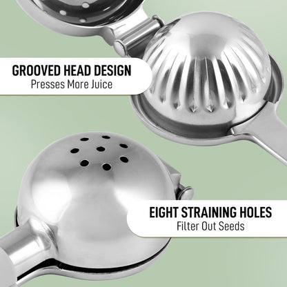 Lemon Squeezer Stainless Steel with Premium Quality Heavy Duty Solid Metal Squeezer Bowl - Large Manual Citrus Press Juicer and Lime Squeezer Stainless Steel - by6