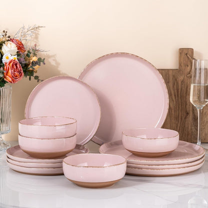 Dinnerware Sets for 4, 12 Pieces Ceramic Plates and Bowls Set1