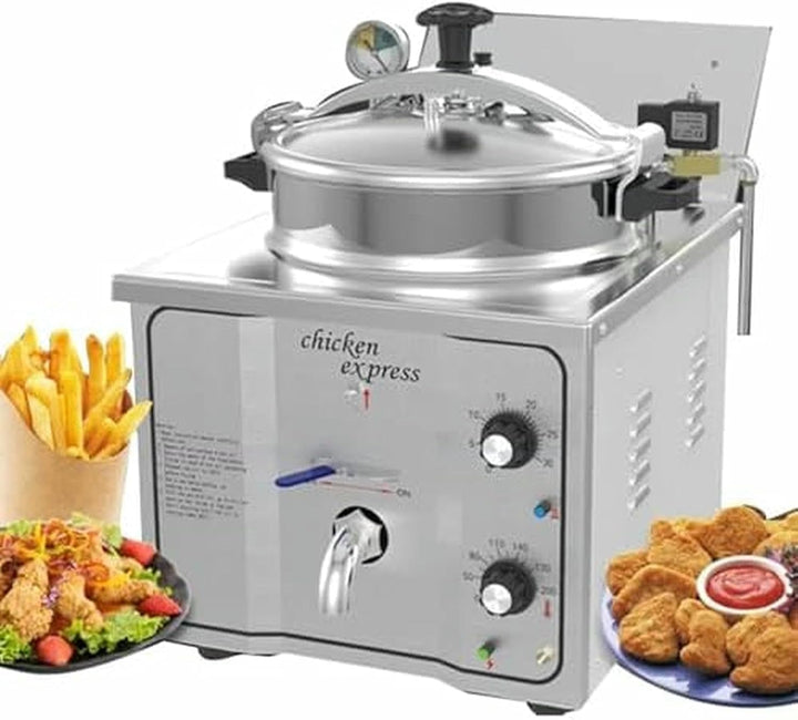 Commercial Electric Pressure Fryer with Timer and Thermostat for Cooking Chicken and Fish