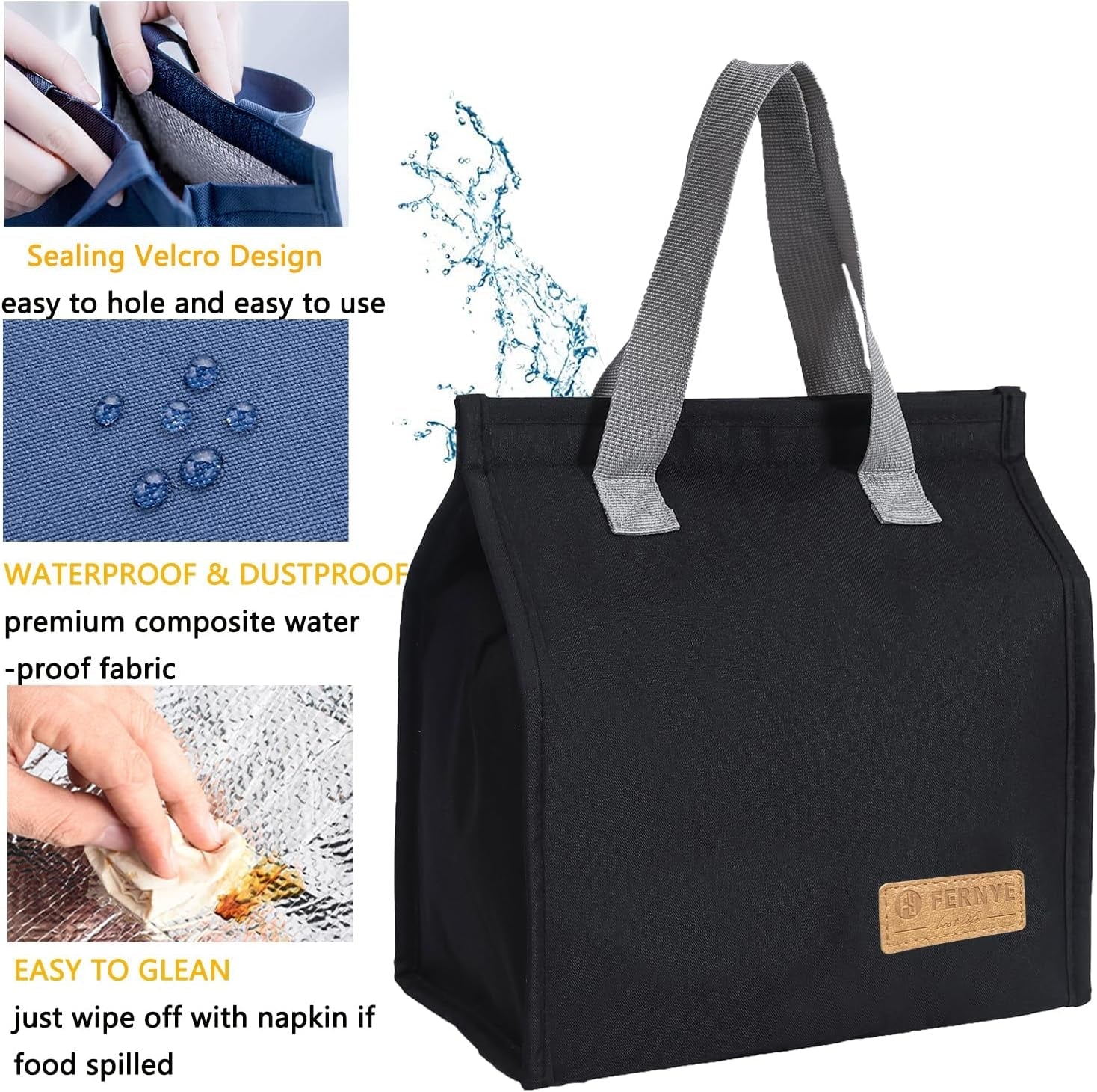lunch-bag-for-women-men-waterproof-reusable-portable-lunch-tote-lunch-box-bag-thermal-cooler-bag-ideal-for-work-party-l-travel-picnic-light-black