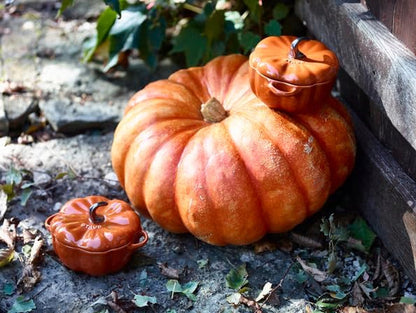 Staub La Cocotte Special Shape 40511-554 Pumpkin Cocotte Cinnamon, 5.9 Inches (15 Cm), 0.2 Fl Oz (0.68 Ml), Ceramic, Heat Resistant, Storage Container, Microwave Safe3