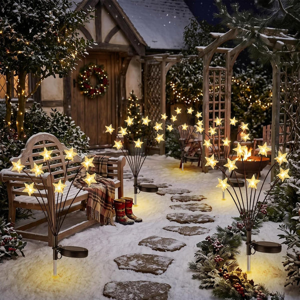 4 Pack Solar Christmas Star Stake Lights, 8 Modes Swaying Outdoor6