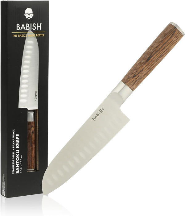 6.5-Inch Santoku Knife – High-Carbon 1.4116 German Steel Kitchen Knife with Dark Pakka Wood Handle, Full-Tang Razor Sharp Blade for Chopping, Slicing, Dicing & Precision Prep1