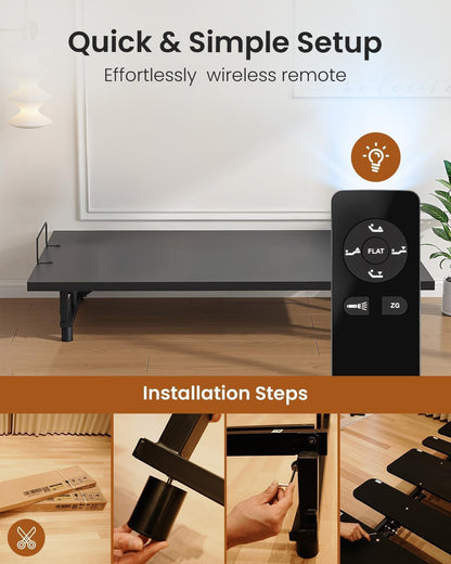 King Adjustable Bed Frame with Zero Gravity Wireless Remote, Easy Assembly5