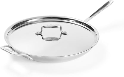 All-Clad D5® Stainless Steel Core 14 Inch Frying Pan Covered - Made in the USA - the Upgrade for Supremely Even Heat- Oven Safe & Induction Compatible Cookware1