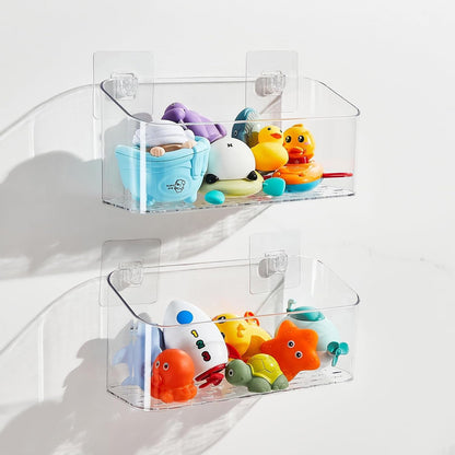 Bath Toy Storage Holder for Bathtub, Clear Bath Toy Organizer Large Capacity Bathtub Toy Storage Shower Caddy for Bathroom (2 Large)1