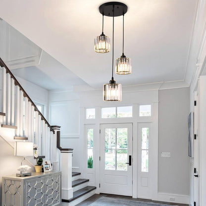 3 Lights Adjustable Height Chandelier E26 Bulb Base3