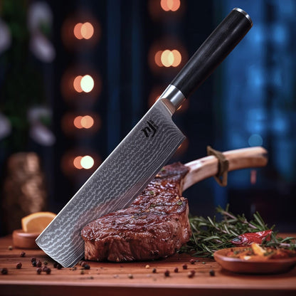 Nakiri Knife VG-10 Damascus Steel 67-Layer Japanese Vegetable Cleaver, Ultra Sharp 602 HRC Kitchen Knife with Black Pakka Wood Handle, Professional Chef Knife for Vegetables & Food Prep2