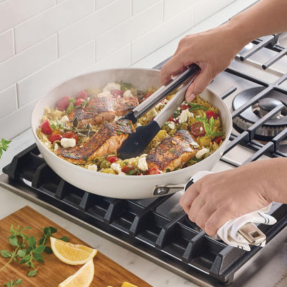 Kitchenaid Hard Anodized Ceramic Nonstick Cookware Frying/Skillet Pan, 12.25 Inch Non Stick Fry Pan with Stainless Steel Handle - Porcelain White6