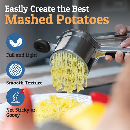 Prioritychef Large 15Oz Potato Ricer, Heavy Duty Stainless Steel Potato Masher and Ricer Kitchen Tool, Press and Mash Kitchen Gadget for Perfect Mashed Potatoes - Everytime6