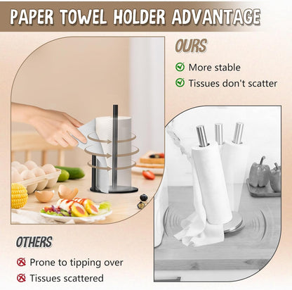 Black Paper Towel Holder, Countertop Paper Towel Holder with Weighted Base6