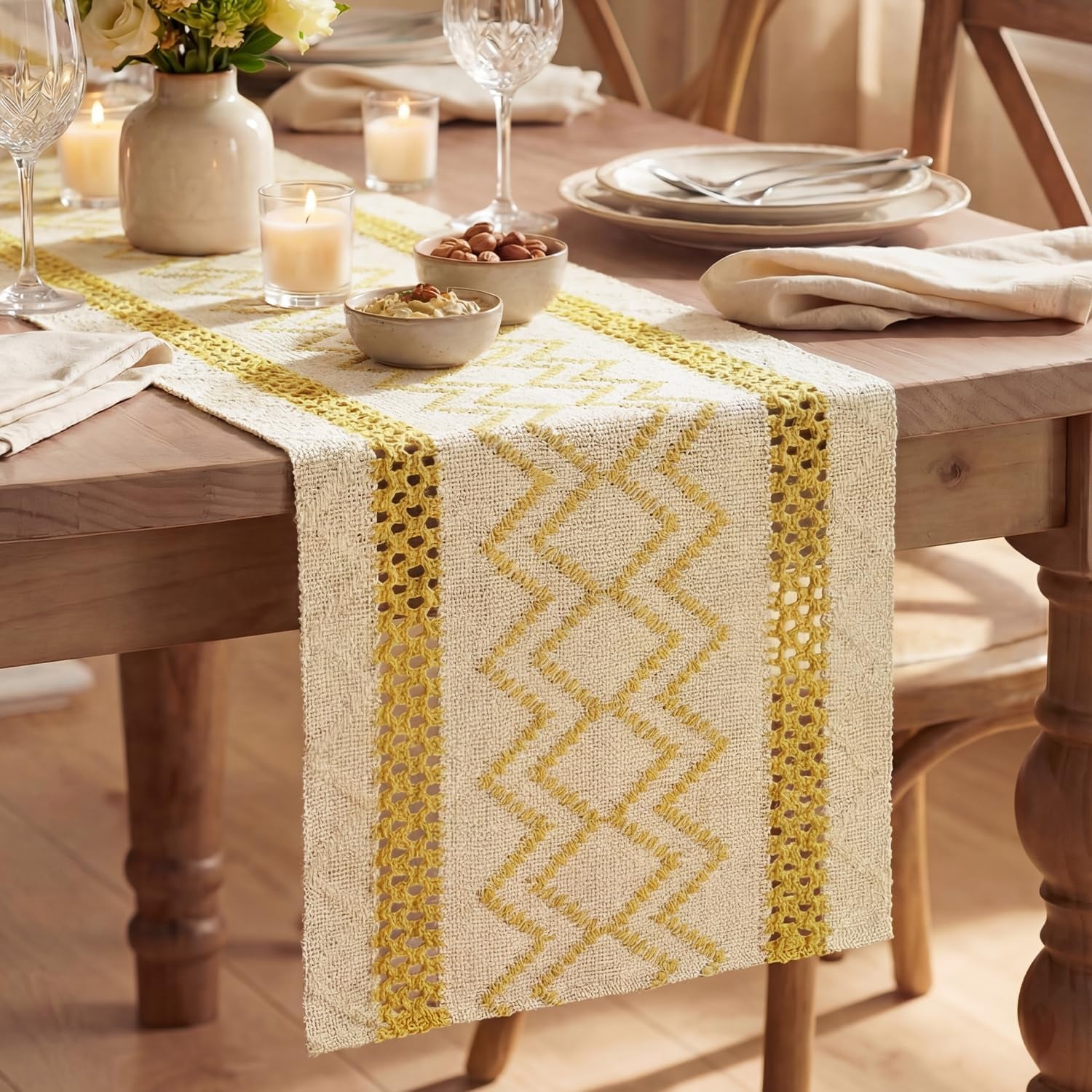 yellow-stripe-diamond-woven-table-runner-12x72-inch-holiday-farmhouse-kitchen-dining-dresser-coffee-table-decoration-for-home-party-decor-macrame-cotton-blend