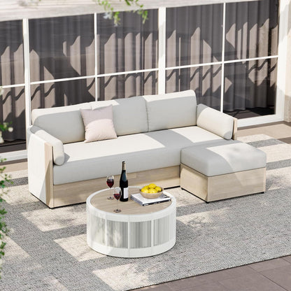 CHITA Outdoor Furniture Set 3 Piece, Patio Conversation Set, Acacia Wood1