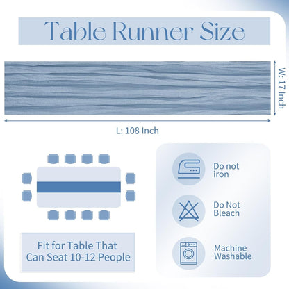 10 Pack Dusty Blue Cheesecloth Table Runner 17X108 Inch Boho Gauze Cheese Cloth Table Runners for Wedding Party Baby Shower Birthday Home Decor2