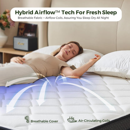 12 Inch Queen Mattress in a Box: Hybrid Queen Size Mattresses with Memory Foam for Pain Relief, Medium Firm Queen Bed Mattress with Pocket Springs for Motion Isolation & Edge Support, Certipur-Us7